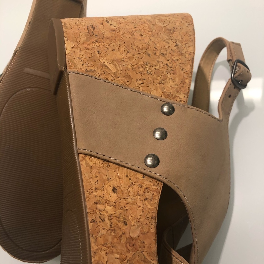 LUCKY BRAND Cork Suede Wedge Sandals - Picture 13 of 14